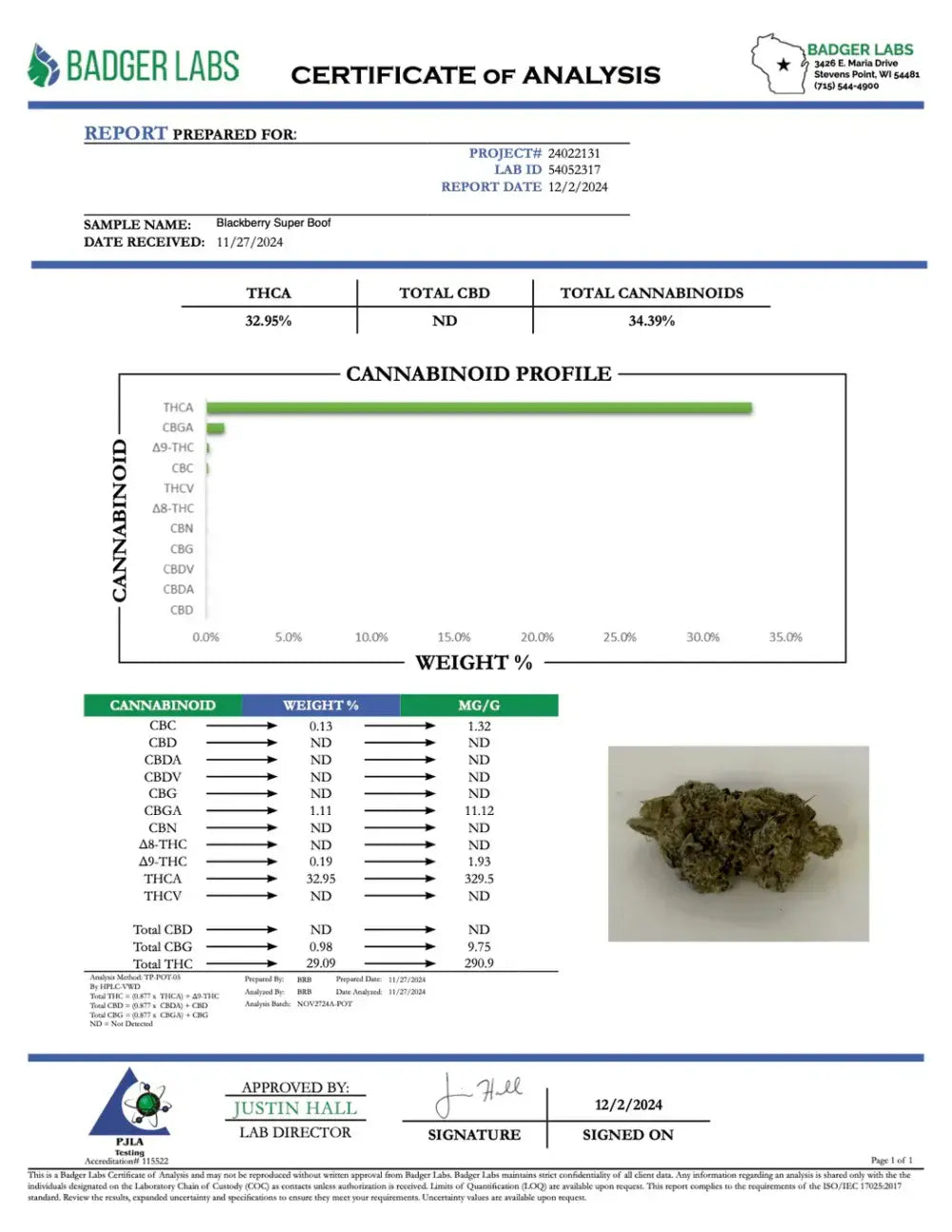 Blackberry Super Boof Strain, 32.9% THCa Flower_hope and herbs