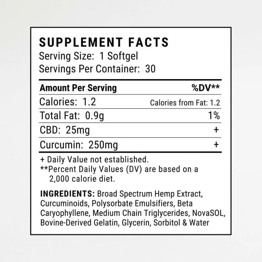 CBD Softgels with Curcumin - Focus + Energy| Hope and Herbs