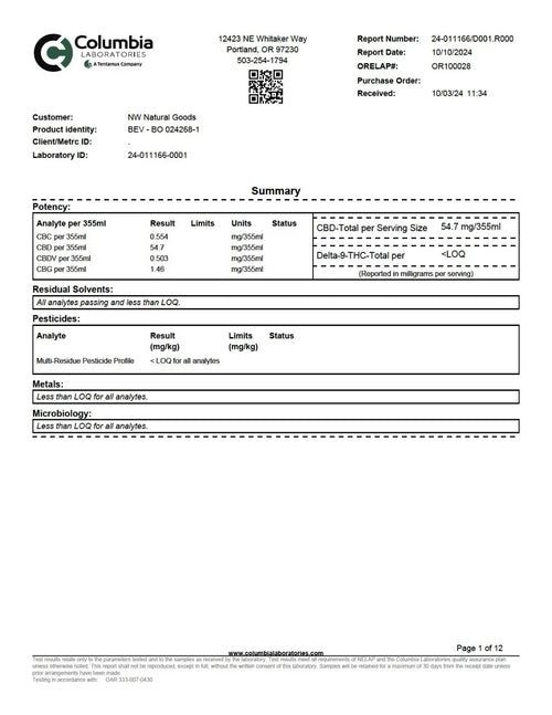 WYLD CBD Blood Orange Sparkling Water - Beverages | Hope and Herbs