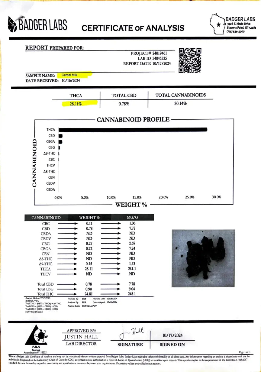 Cereal Milk Strain, 28.1% THCa Flower_hope and herbs