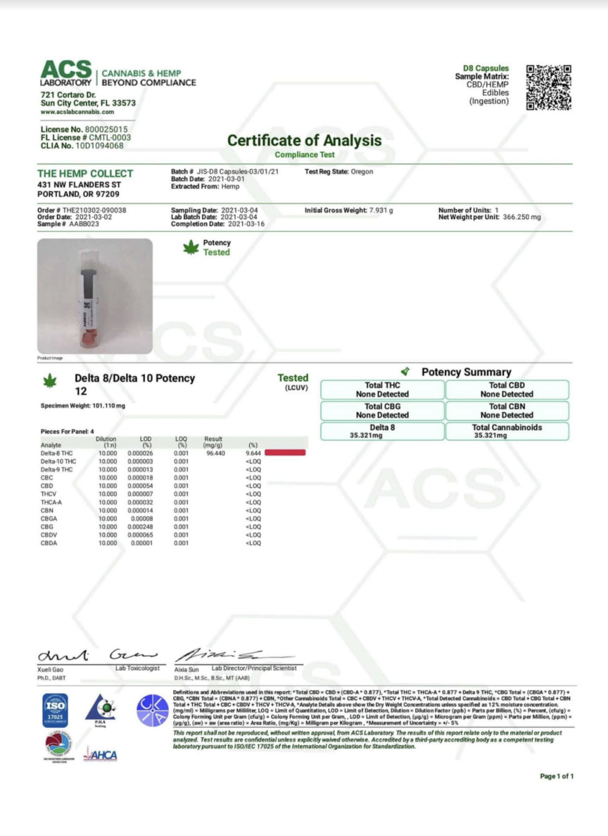 25mg Delta 8 Softgel Capsules - Delta-8 THC Products | Hope and Herbs