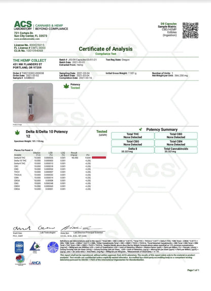 25mg Delta 8 Softgel Capsules - Delta-8 THC Products | Hope and Herbs