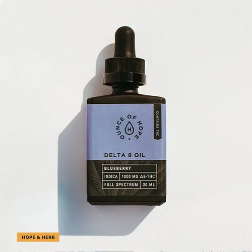 1000mg Delta 8 Blueberry Oil | Hope and Herbs