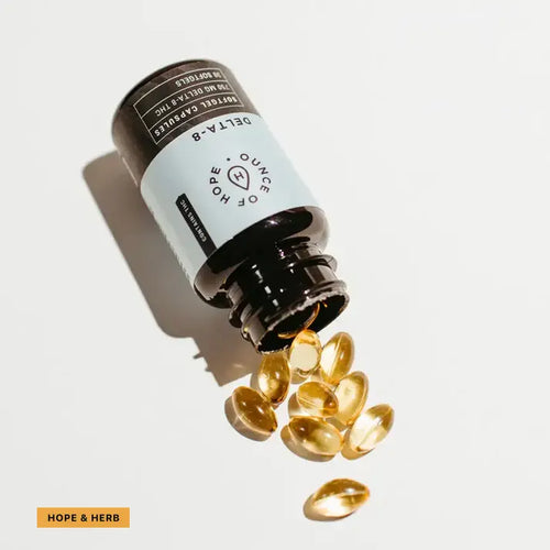 25mg Delta 8 Softgel Capsules - Relax + Sleep | Hope and Herbs