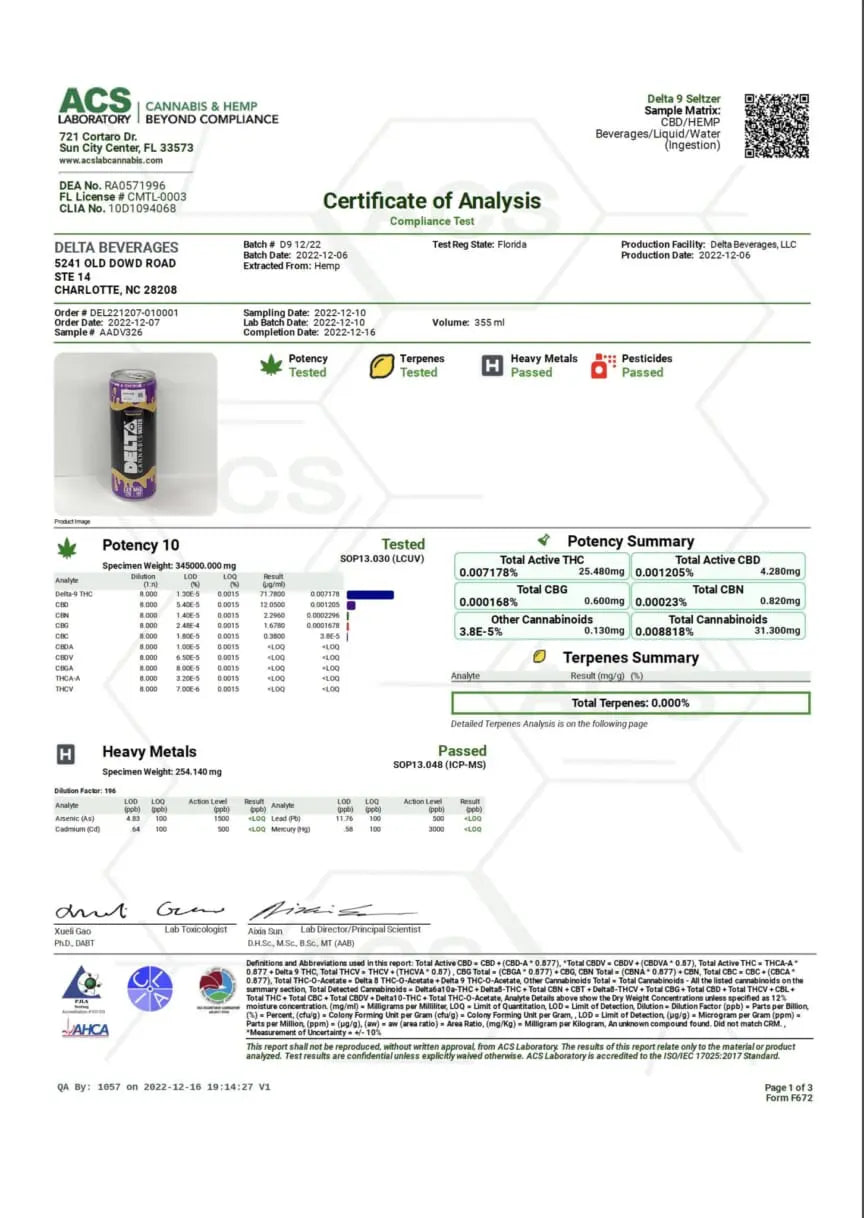 Delta 9 Seltzer – THC:CBD Live Resin - Beverages_hope and herbs