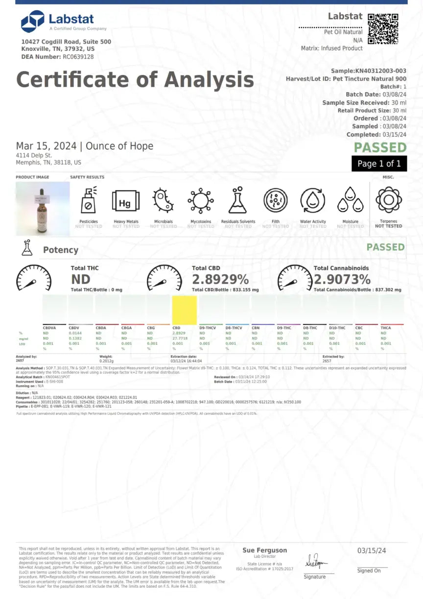 Broad-Spectrum Natural CBD Oil for Pets | Hope and Herbs