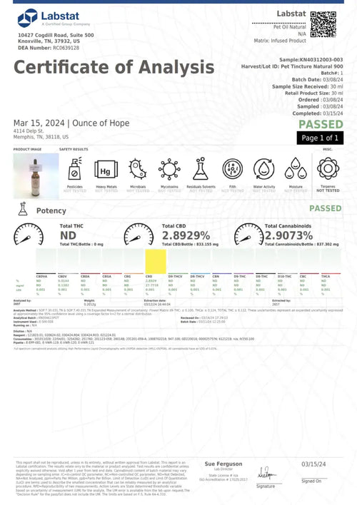 Broad-Spectrum Natural CBD Oil for Pets | Hope and Herbs