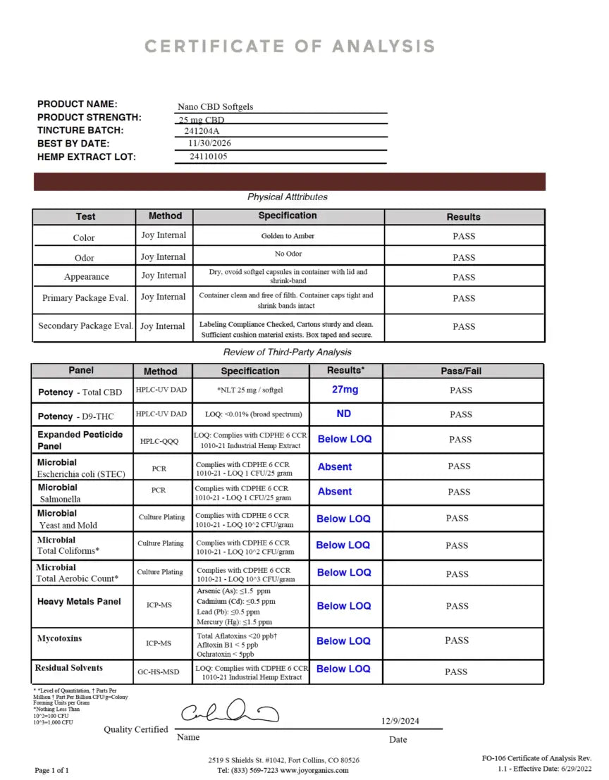 Broad Spectrum CBD Softgels |Hope and Herbs