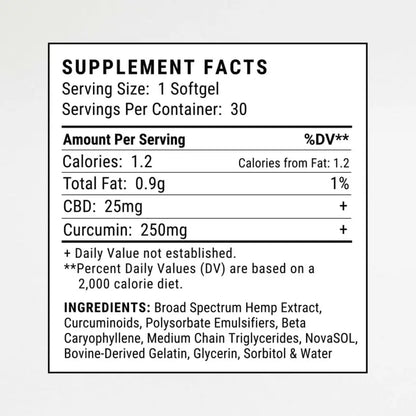 CBD Softgels with Curcumin - Focus + Energy| Hope and Herbs